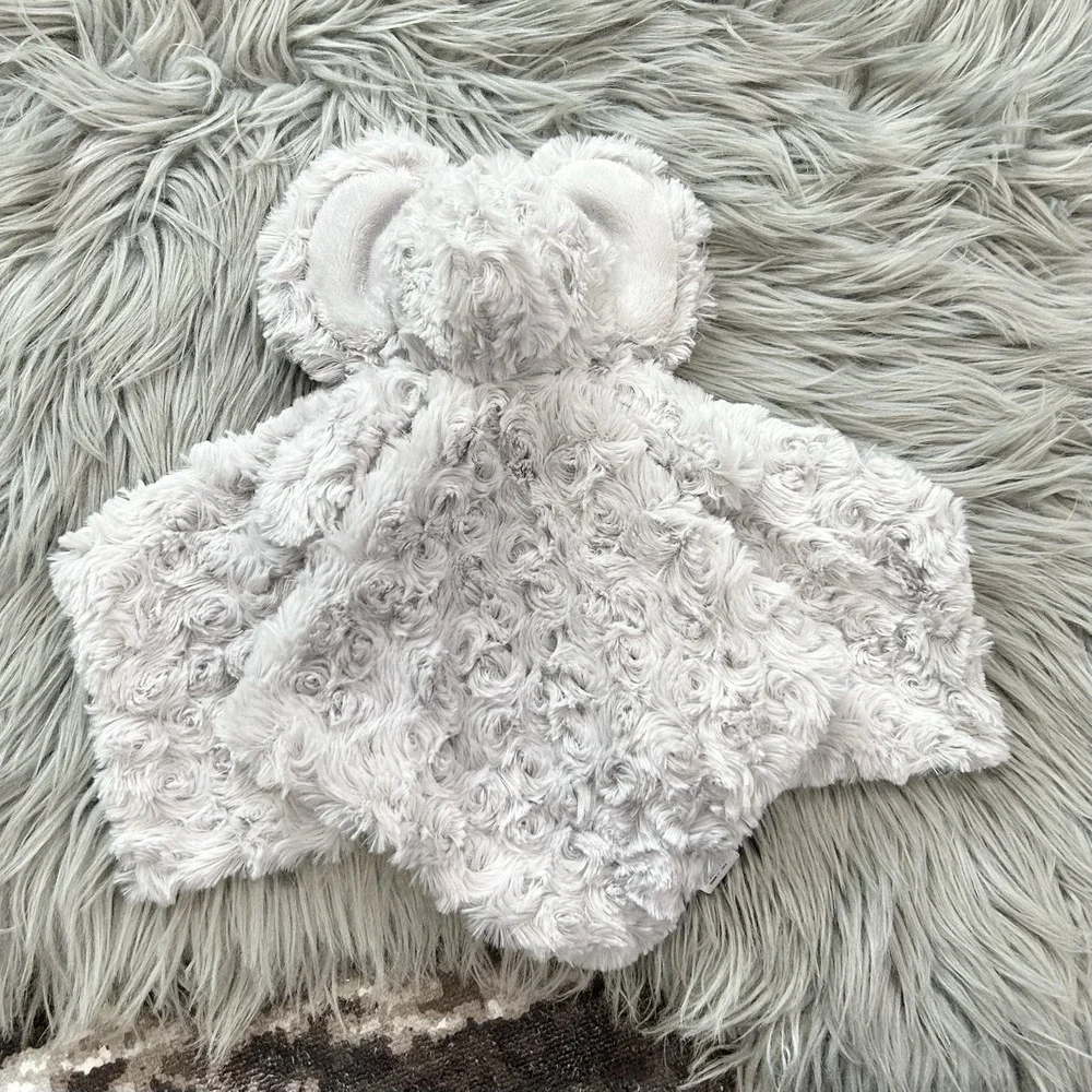 Danbar Gray Swirl Rosette Baby Elephant Lovie‎ Blankie Buddy